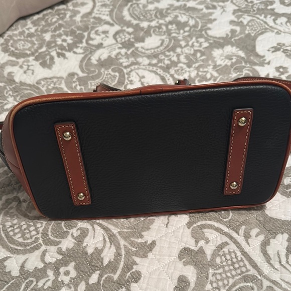 Dooney & Bourke Black and Brown Leather Satchel - Picture 4 of 5